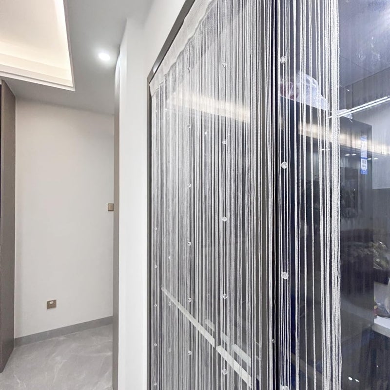 Eve Split Decorative Door String Curtain Beads Wall Panel Fringe Window Divider Blind for Wedding Coffee House Restaurant Parts Crystal Tassel Screen Home Decoration(White) - Image 3